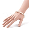 Mother's Day Jewellery Natural Keshi Pearl Beaded Bracelet with Brass Clasp for Women BJEW-JB08867-01-4