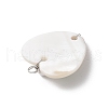 Heart Natural Freshwater Shell Pendants PALLOY-JF03888-5