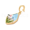 Brass Enamel Pendants KK-S502-03G-2