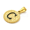 Ion Plating(IP) 304 Stainless Steel Enamel Pendants STAS-R231-19C-G-2