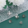 DICOSMETIC 40Pcs 4 Style Flower 201 & 304 Stainless Steel Stud Earring Findings STAS-DC0014-76-5