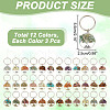 Flat Round with Tree of Life Gemstone Chips Keychains KEYC-AB00055-2