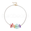 Natural Dyed Quartz Crystal Nuggets Chakra Pendant Neckalces NJEW-JN05183-4