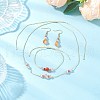 Round Natural Carnelian & Malaysia Jade & Cat Eye Beaded Necklace & Bracelet & Dangle Earring Sets SJEW-JS01331-1