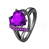Heart Brass Micro Pave Cubic Zirconia Finger Rings FS-WG4D14B-08-3