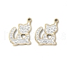 201 Stainless Steel Rhinestone Pendants STAS-V005-05G-01-1