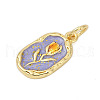 Brass Enamel Pendants KK-U068-05G-02-2