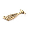 Brass Micro Pave Clear Cubic Zirconia Pendants KK-M222-08G-3