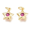 Brass Micro Pave Cubic Zirconia Charms KK-M206-30G-03-1