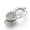 Brass Micro Pave Cubic Zirconia Lobster Claw Clasps ZIRC-S058-19P-1