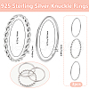 Beebeecraft 3Pcs 2 Styles 925 Sterling Silver Thin Finger Rings RJEW-BBC0001-21-2
