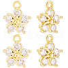 Beebeecraft 10Pcs Eco-Friendly Rack Plating Brass Micro Pave Clear Cubic Zirconia Charms KK-BBC0015-93-1