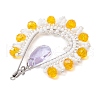 Handmade Glass Seeds Teardrop Pendants PALLOY-MZ00396-03-4