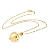 201 Stainless Steel Textured Love Heart Pendant Necklaces for Women NJEW-Z069-01G-03-4