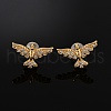 Eagle Brass Micro Pave Clear Cubic Zirconia Stud Earrings EJEW-B131-06G-2