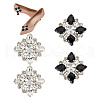 GOMAKERER 2 Pairs 2 Colors Glass Rhinestone Shoe Decorations AJEW-GO0001-88-1