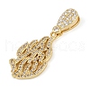 Brass Micro Pave Cubic Zirconia Pendants KK-R224-11G-2