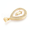 Brass Micro Pave Clear Cubic Zirconia Pendants KK-N268-23G-2