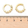 Flat Round Brass Micro Pave Clear Cubic Zirconia Hoop Earrings EJEW-Z102-19G-5