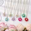 Glass & Glass Pearl Beads Pendants Necklaces for Women NJEW-MZ00106-1