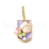 Brass Micro Pave Cubic Zirconia & Enamel Pendants KK-R222-16G-01-1