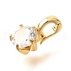 Brass Micro Pave Cubic Zirconia Charms KK-D356-05A-G-2