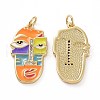 Brass Micro Pave Clear Cubic Zirconia Pendants KK-E068-VF021-1