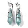 Natural Amazonite Faceted Pointed Bullet Big Pendants G-L524-19P-07-1