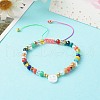 Electroplate Glass Nylon Thread Braided Bead Bracelets for Mom and Daughter BJEW-JB06359-03-5