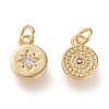 Brass Micro Pave Clear Cubic Zirconia Charms ZIRC-K086-06G-2