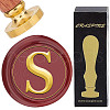 Brass Wax Seal Stamp with Wood Handle AJEW-WH0412-0314-1