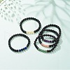 Gemstone & Natural Lava Rock Round Beaded Stretch Bracelet BJEW-JB08468-2