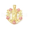 Brass Enamel Pendants KK-Q066-30G-1