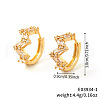 Unique Brass Clear Cubic Zirconia Wavy Hoop Earrings OZ0982-1-4