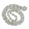 Electroplate Transparent Glass Beads Strands EGLA-N002-35-C04-2