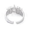 Cubic Zirconia Teardrop Open Cuff Ring RJEW-G287-03P-02-3