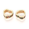 Brass Micro Pave Colorful Cubic Zirconia Bead Frame KK-N261-18G-2