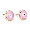 Evil Eye Enamel Stud Earrings for Girl Women EJEW-H126-31G-2