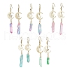 Moon & Star Brass Dangle Earrings EJEW-JE05460-1