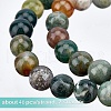 Olycraft 2 Strands Round Natural Indian Agate Beads Strands G-OC0002-32-3
