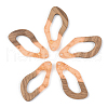 Transparent Resin & Walnut Wood Pendants RESI-S389-009A-B04-1