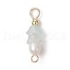 Frosted Flower Natural Cultured Freshwater Pearl & Acrylic Connector Charms PALLOY-JF03590-09-3