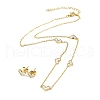 Ion Plating(IP) Synthetic Shell Earrings & Pendant Necklaces Sets SJEW-M100-08A-G-1