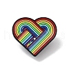 Rainbow Heart Alloy Enamel Pin Brooch JEWB-C029-12-1