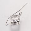 Long-Lasting Plated Brass Cubic Zirconia Earring Hooks X-KK-P085-01P-NR-2