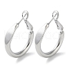 999 Fine Silver Ring Hoop Earrings EJEW-P296-22P-1