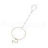 Ion Plating(IP) 316 Surgical Stainless Steel Plastic Imitation Pearl Paperclip Chains Finger Ring Bracelets for Women BJEW-JB11771-2