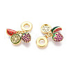 Brass Micro Pave Cubic Zirconia Pendants X-KK-N271-04G-2