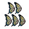 Computerized Embroidery Cloth Butterfly Wing Shoe Lace Charm Decoration(Left) AJEW-WH0277-37B-02-2