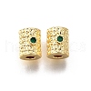 Brass Micro Pave Cubic Zirconia Beads KK-C106-18G-1
